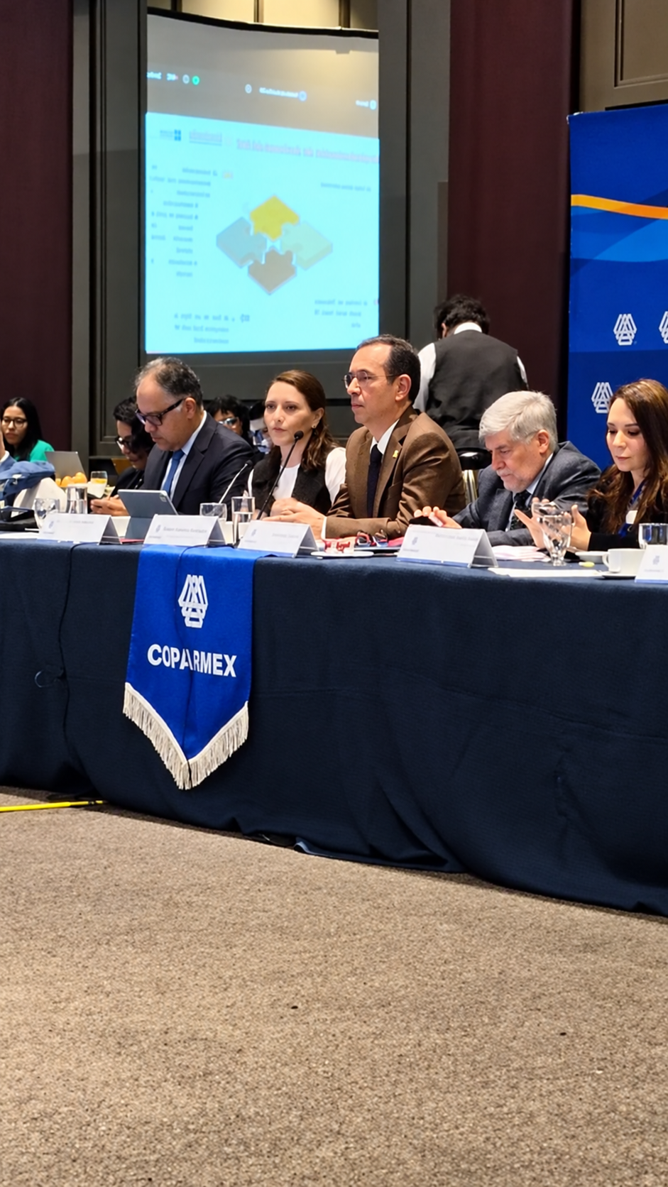 Participantes en la mesa de trabajo de la Comisión Fiscal Nacional de Coparmex durante la reunión a la que asistió Treman & Herman.